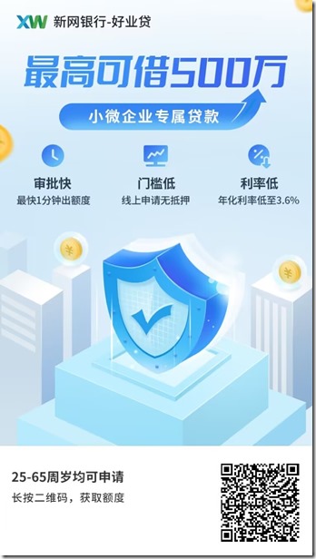 新网银行好业贷邀请海报 新网银行好业贷邀请海报